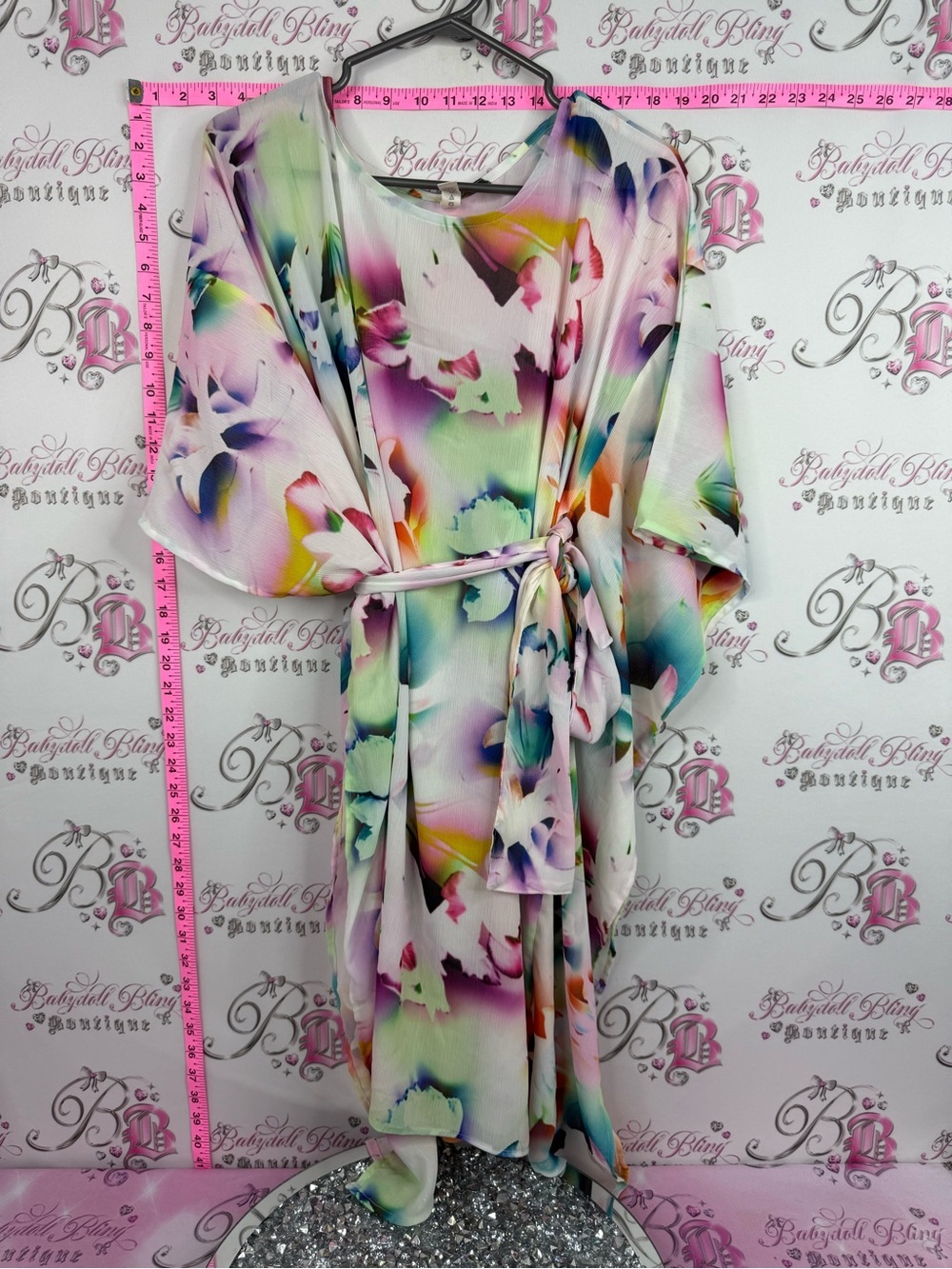 Apana Resort Floral Multicolor Cover-Up - Pink, Yellow, Green